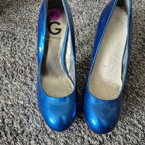 Guess Shiny Blue Heels for Women